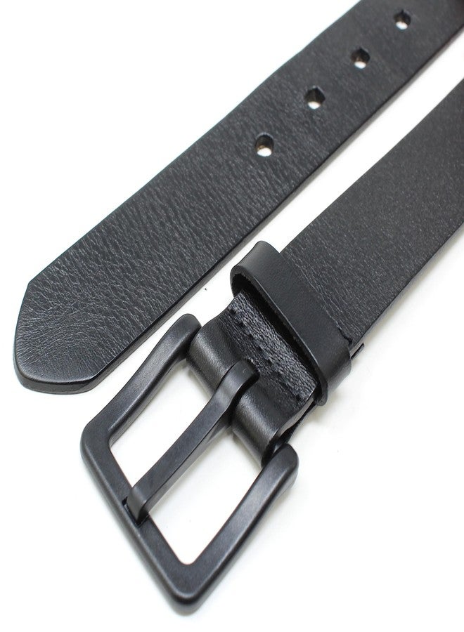 BC Belts حزام من الجلد الطبيعي الكامل الحبيبات من بي سي بيلتس - مضاد للحساسية، خالٍ من النيكل، ومعتمد من إدارة أمن النقل الأمريكية (أسود - صغير) - Image 4